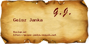 Geisz Janka névjegykártya